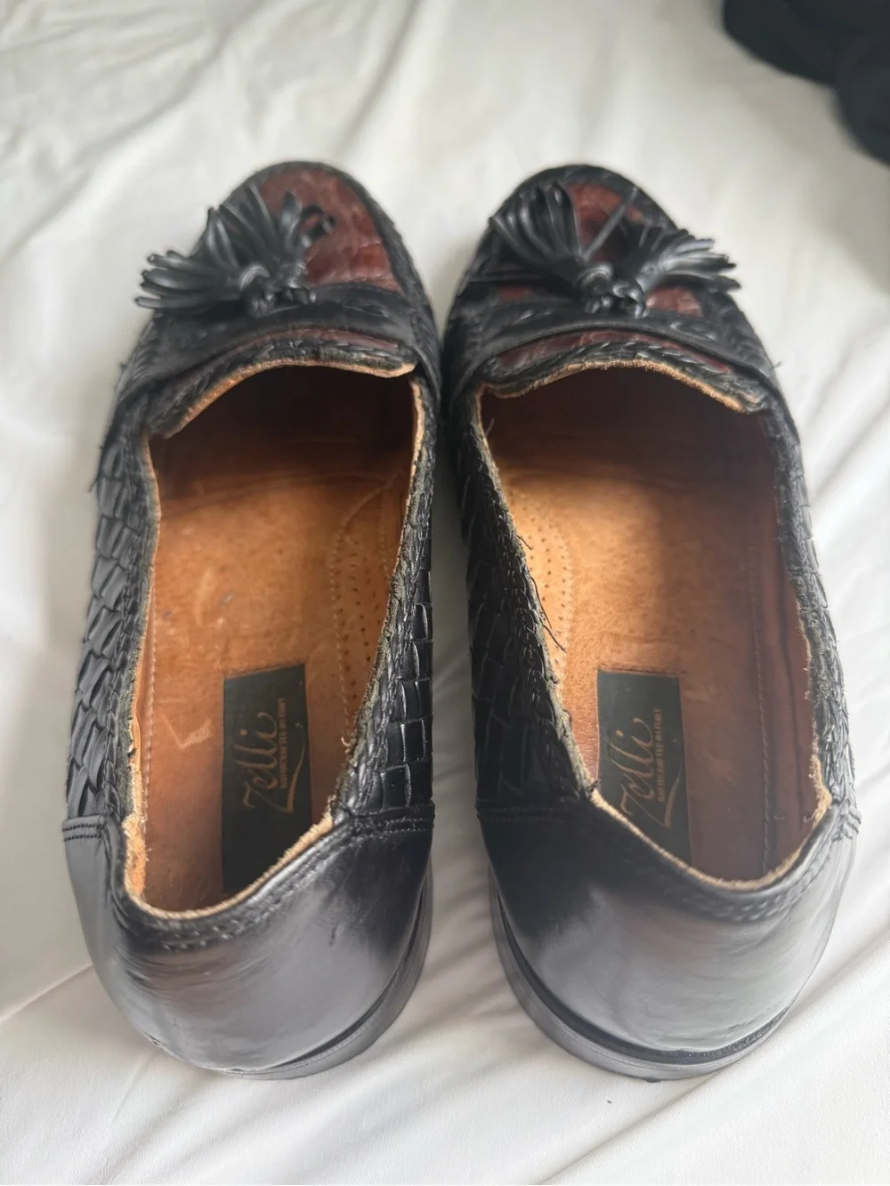 Men's Two-Tone Black & Brown Tassel Loafers